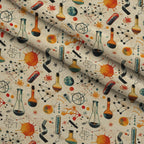Retro Lab Pattern 13 Fleece Fabric — fleece fabric folded close-up preview (mv-fleece-v1:lying)