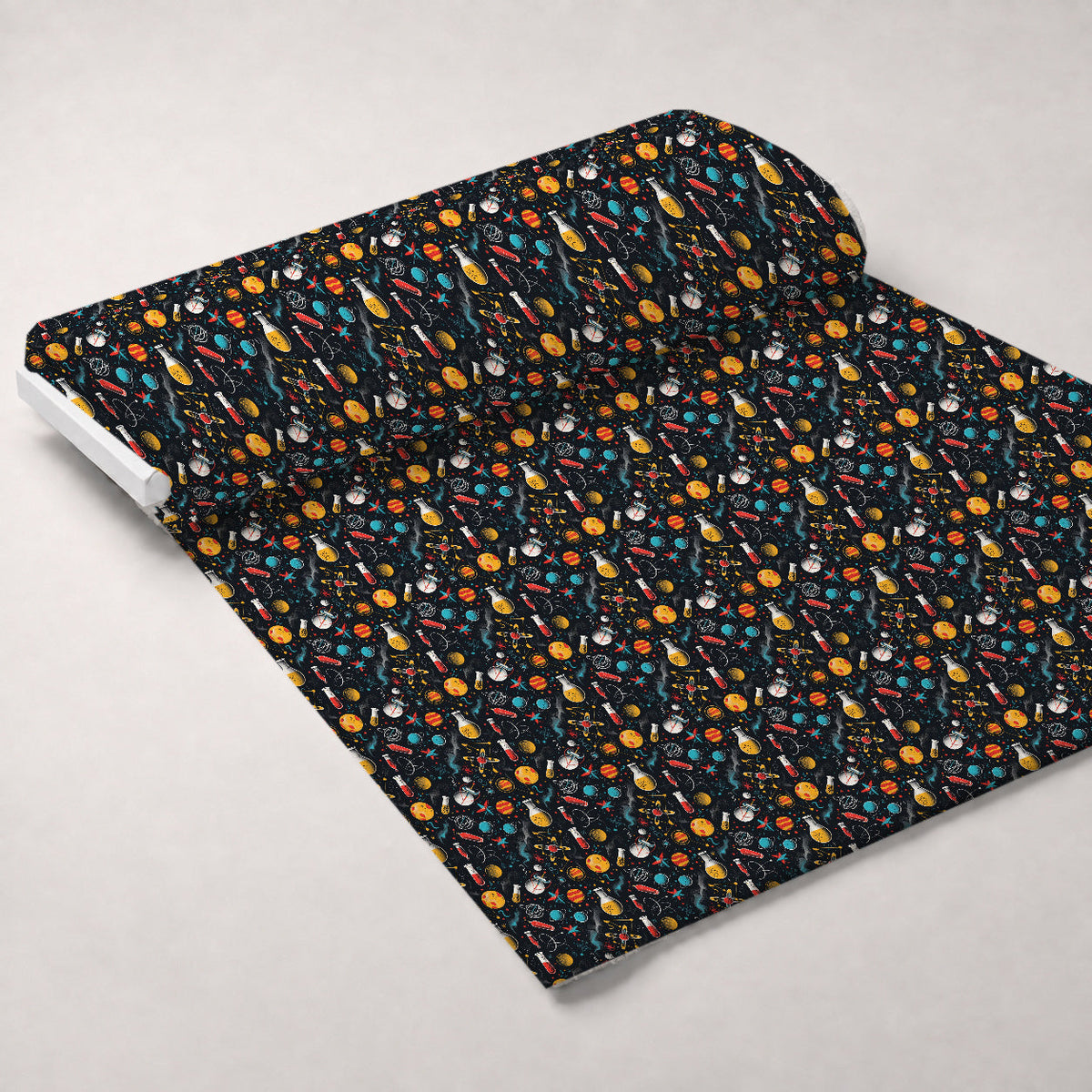 Retro Lab Pattern 14 Fleece Fabric — fleece fabric unrolled bolt preview (mv-fleece-v1:bolt)