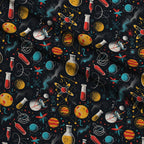Retro Lab Pattern 14 Fleece Fabric — fleece fabric folded close-up preview (mv-fleece-v1:lying)