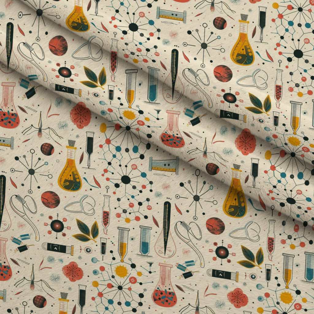 Retro Lab Pattern 15 Fleece Fabric — fleece fabric folded close-up preview (mv-fleece-v1:lying)