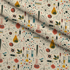 Retro Lab Pattern 15 Fleece Fabric — fleece fabric folded close-up preview (mv-fleece-v1:lying)