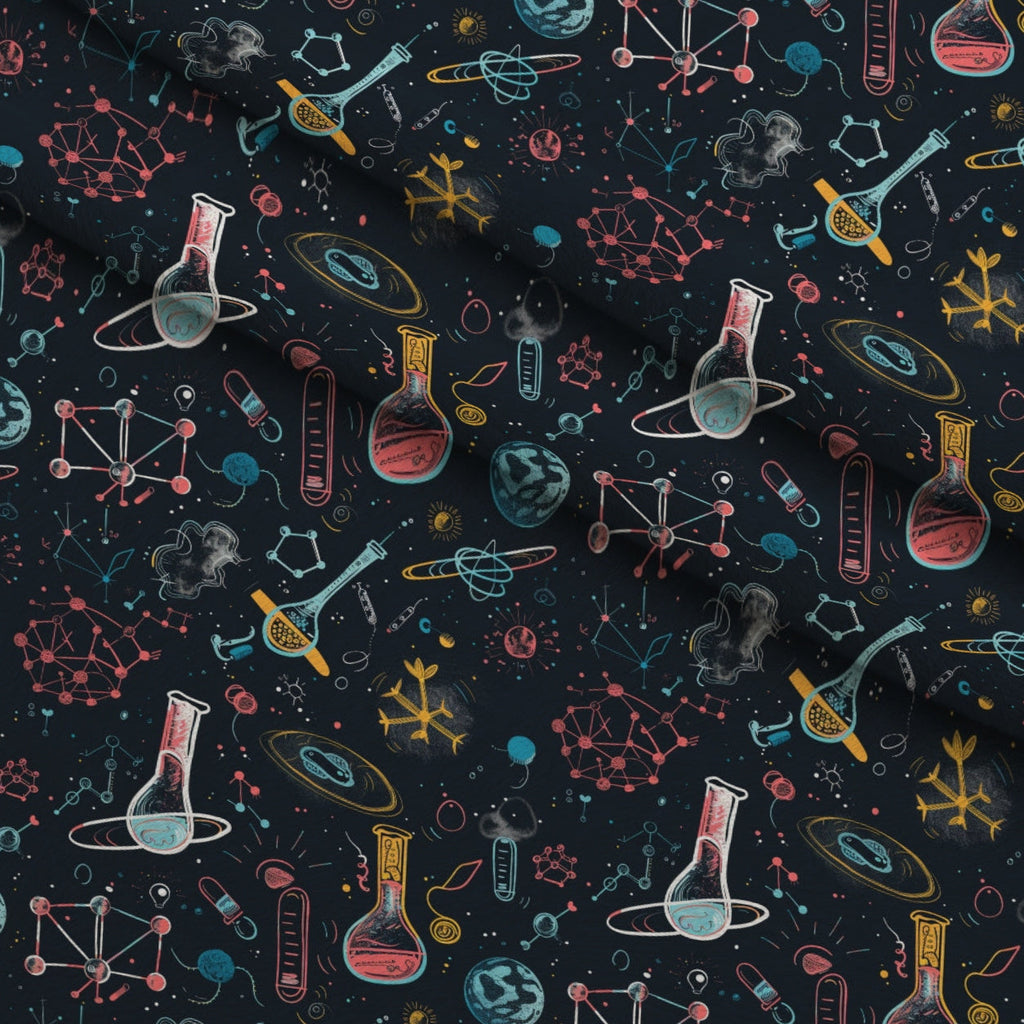 Retro Lab Pattern 17 Fleece Fabric — fleece fabric folded close-up preview (mv-fleece-v1:lying)