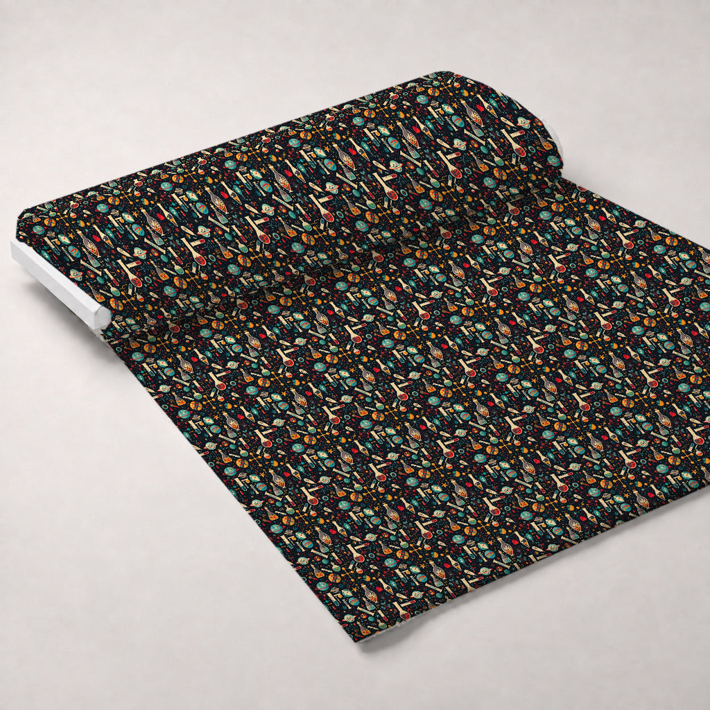 Retro Lab Pattern 18 Fleece Fabric — fleece fabric unrolled bolt preview (mv-fleece-v1:bolt)