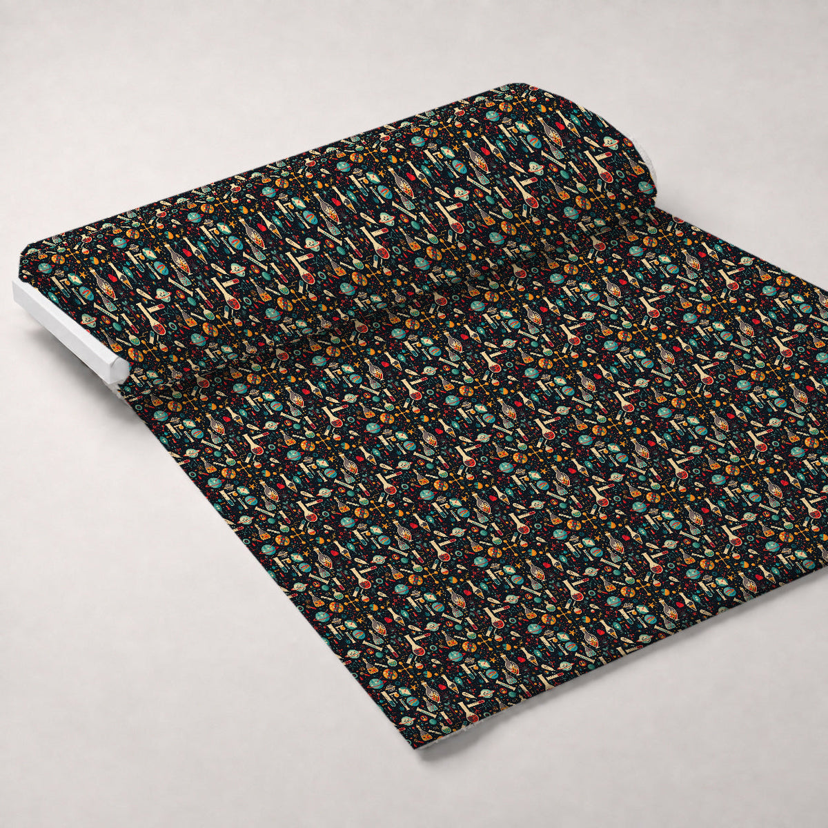 Retro Lab Pattern 18 Fleece Fabric — fleece fabric unrolled bolt preview (mv-fleece-v1:bolt)