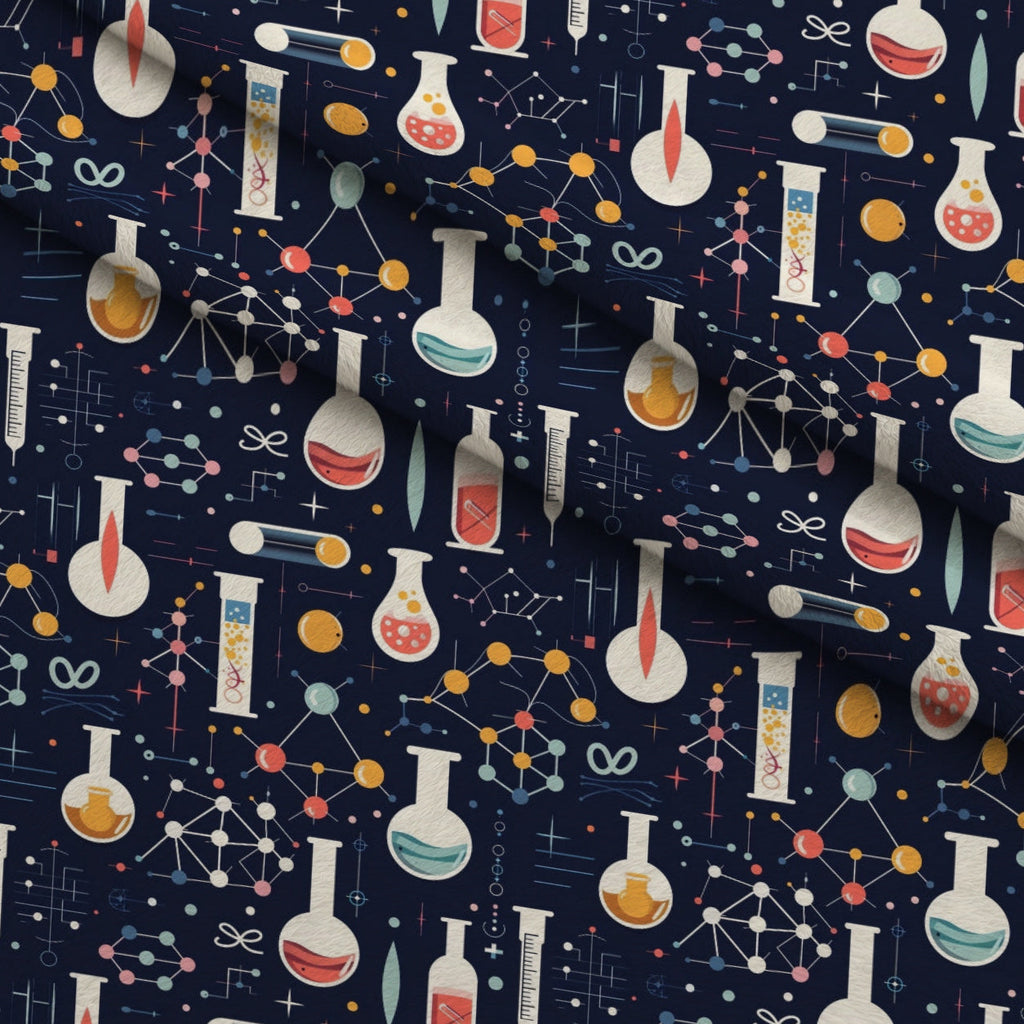 Retro Lab Pattern 20 Fleece Fabric — fleece fabric folded close-up preview (mv-fleece-v1:lying)