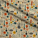Retro Lab Pattern 22 Fleece Fabric — fleece fabric folded close-up preview (mv-fleece-v1:lying)