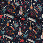 Retro Lab Pattern 23 Fleece Fabric — fleece fabric folded close-up preview (mv-fleece-v1:lying)