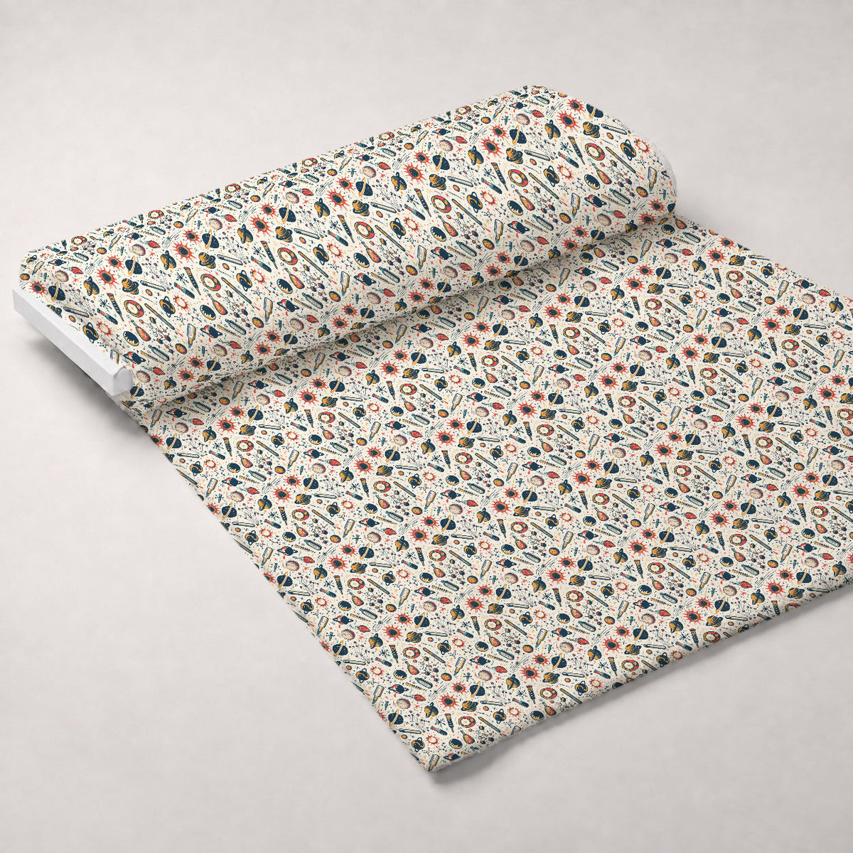 Retro Lab Pattern 3 Fleece Fabric — fleece fabric unrolled bolt preview (mv-fleece-v1:bolt)