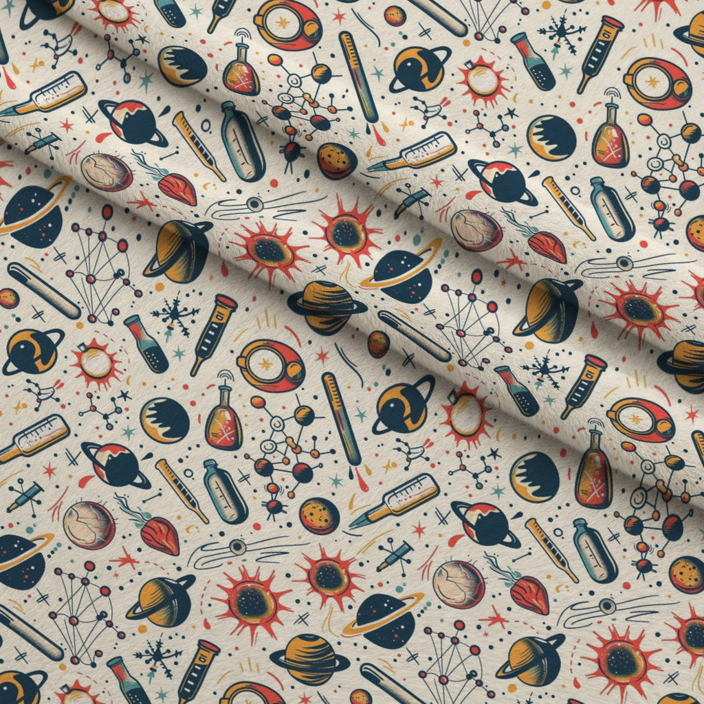Retro Lab Pattern 3 Fleece Fabric — fleece fabric folded close-up preview (mv-fleece-v1:lying)