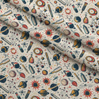 Retro Lab Pattern 3 Fleece Fabric — fleece fabric folded close-up preview (mv-fleece-v1:lying)
