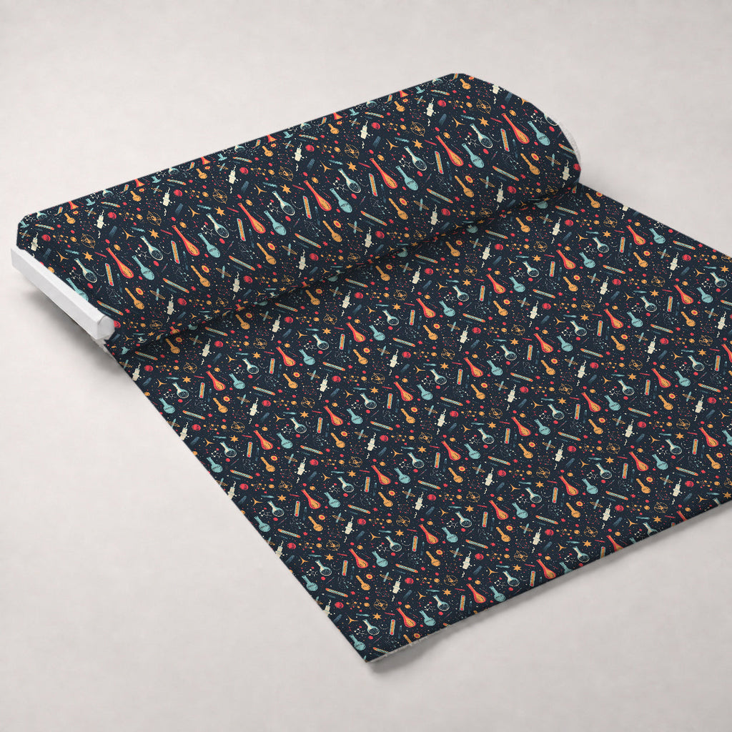Retro Lab Pattern 4 Fleece Fabric — fleece fabric unrolled bolt preview (mv-fleece-v1:bolt)