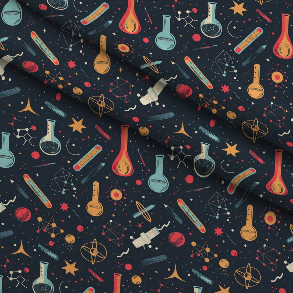 Retro Lab Pattern 4 Fleece Fabric — fleece fabric folded close-up preview (mv-fleece-v1:lying)