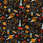 Retro Lab Pattern 8 Fleece Fabric — fleece fabric folded close-up preview (mv-fleece-v1:lying)