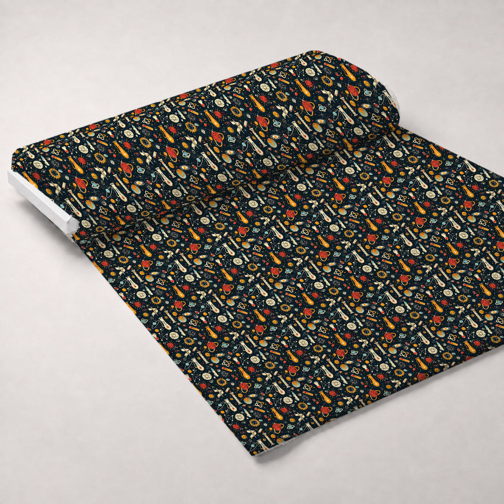 Retro Lab Pattern 9 Fleece Fabric — fleece fabric unrolled bolt preview (mv-fleece-v1:bolt)