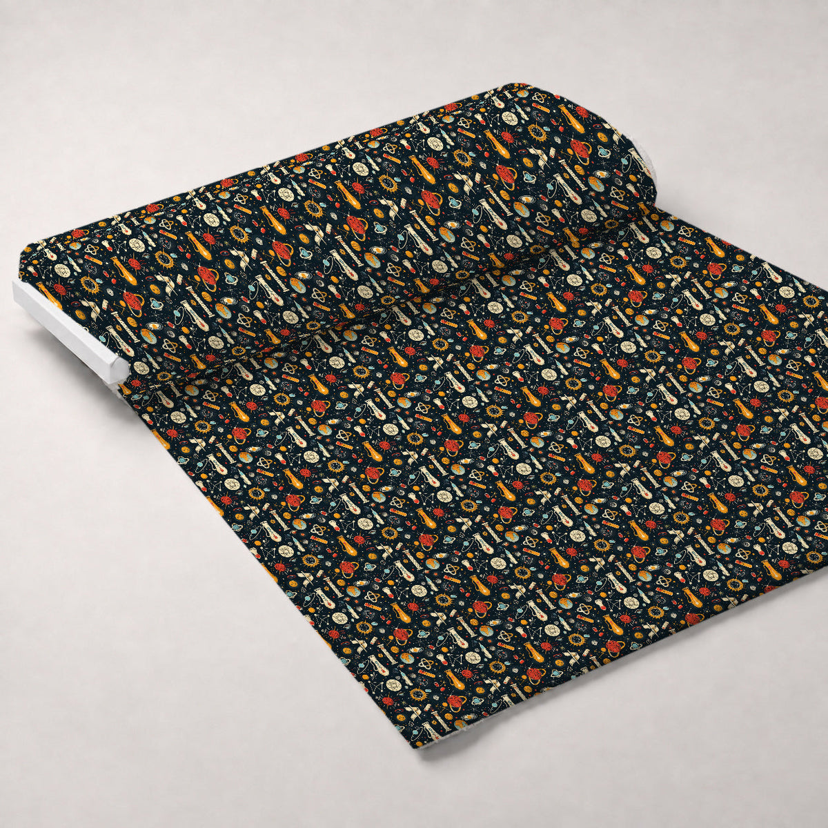 Retro Lab Pattern 9 Fleece Fabric — fleece fabric unrolled bolt preview (mv-fleece-v1:bolt)