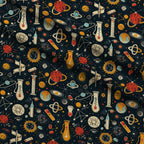 Retro Lab Pattern 9 Fleece Fabric — fleece fabric folded close-up preview (mv-fleece-v1:lying)