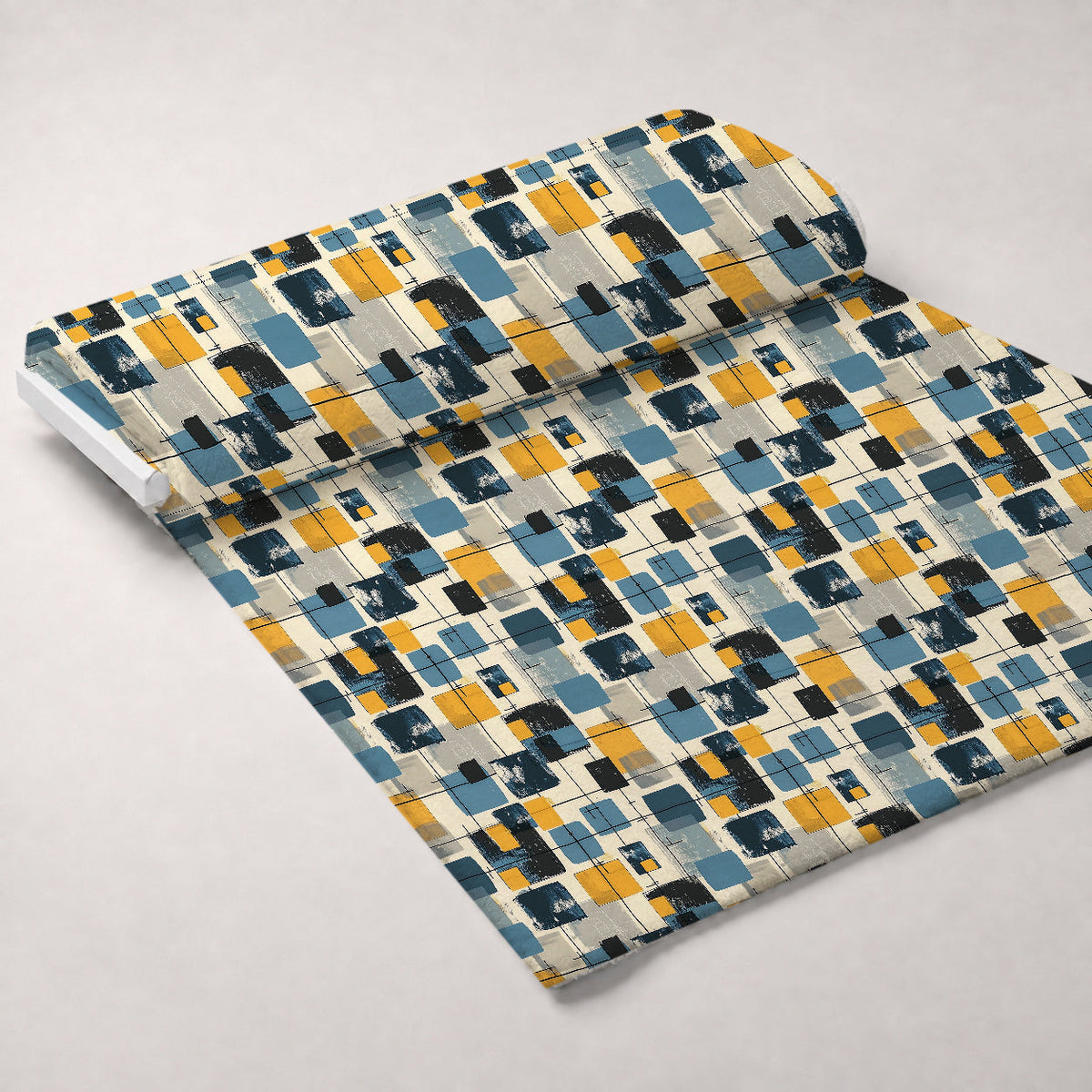 Retro Mod Collage Pattern 2 Fleece Fabric — fleece fabric unrolled bolt preview (mv-fleece-v1:bolt)