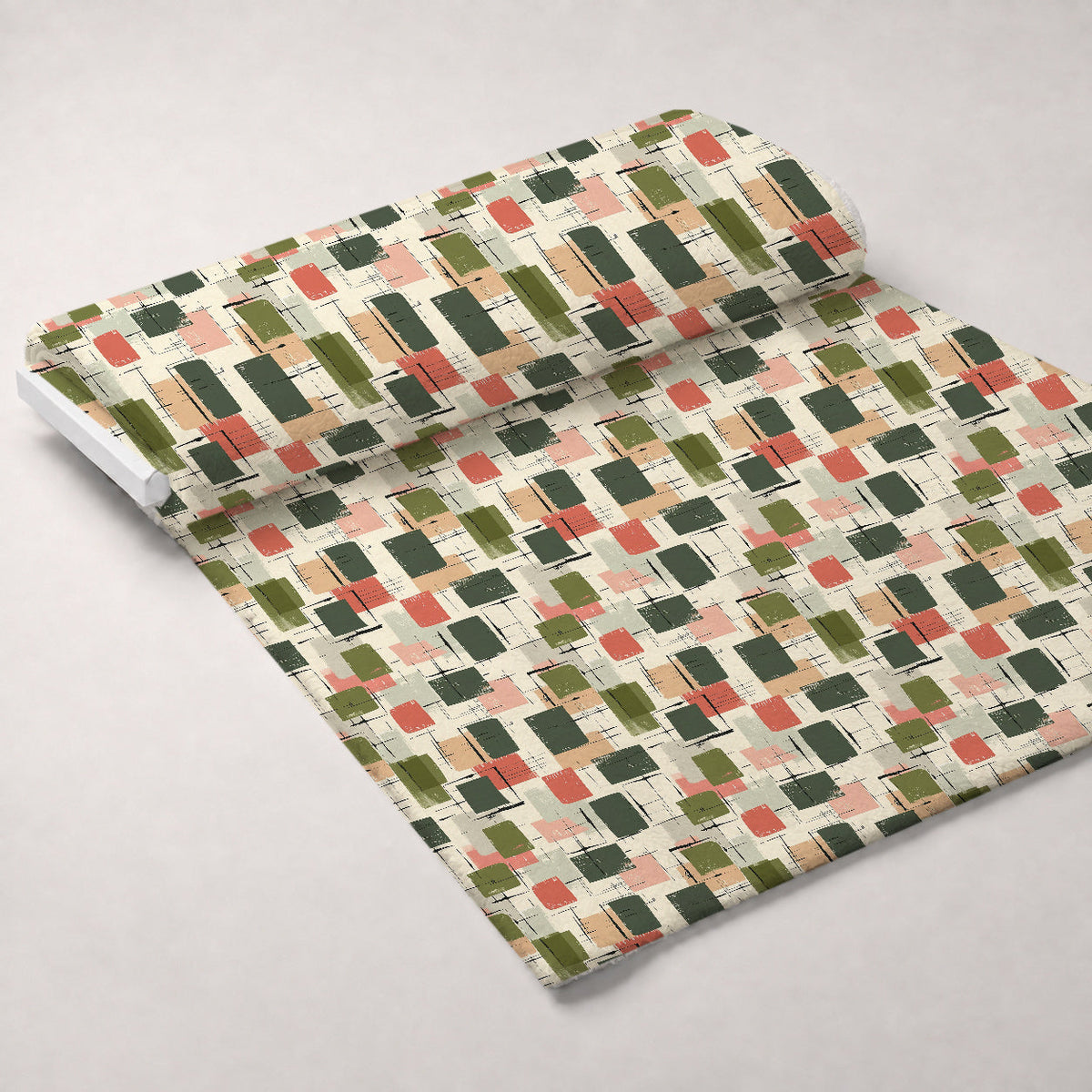 Retro Mod Collage Pattern 5 Fleece Fabric — fleece fabric unrolled bolt preview (mv-fleece-v1:bolt)