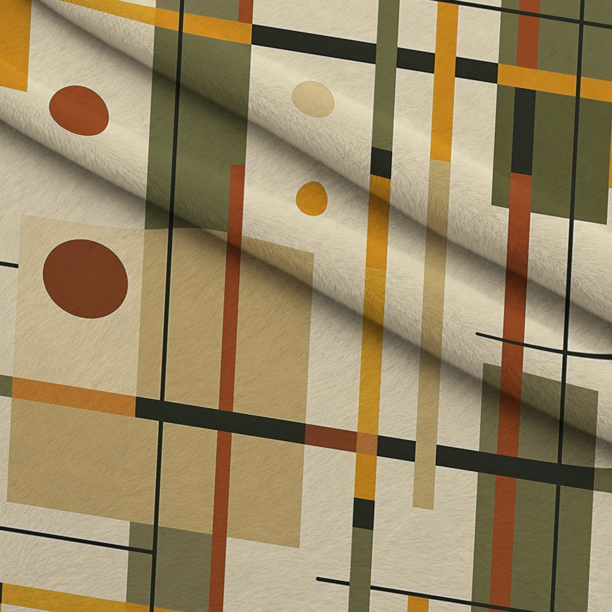 Retro Mod Collage Pattern 6 Fleece Fabric — fleece fabric folded close-up preview (mv-fleece-v1:lying)