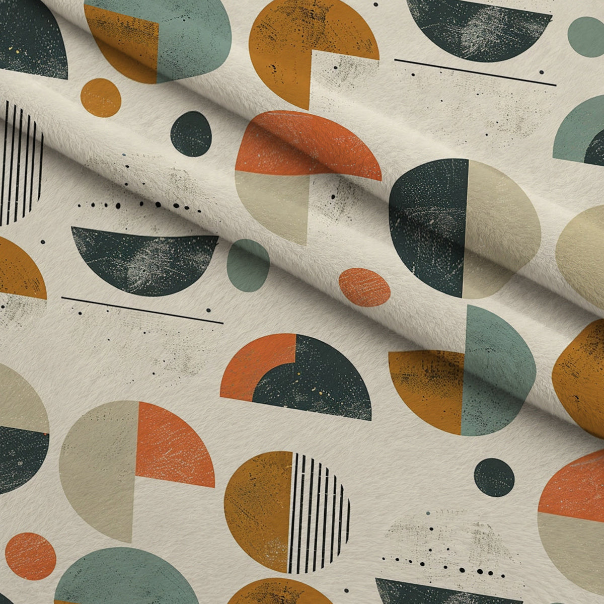 Retro Mod Collage Pattern 9 Fleece Fabric — fleece fabric folded close-up preview (mv-fleece-v1:lying)