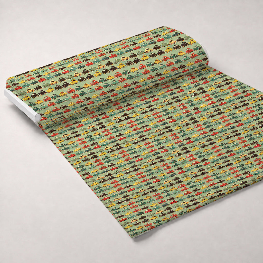 Retro Rides Pattern 2 Fleece Fabric — fleece fabric unrolled bolt preview (mv-fleece-v1:bolt)
