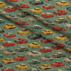Retro Rides Pattern 3 Fleece Fabric — fleece fabric folded close-up preview (mv-fleece-v1:lying)