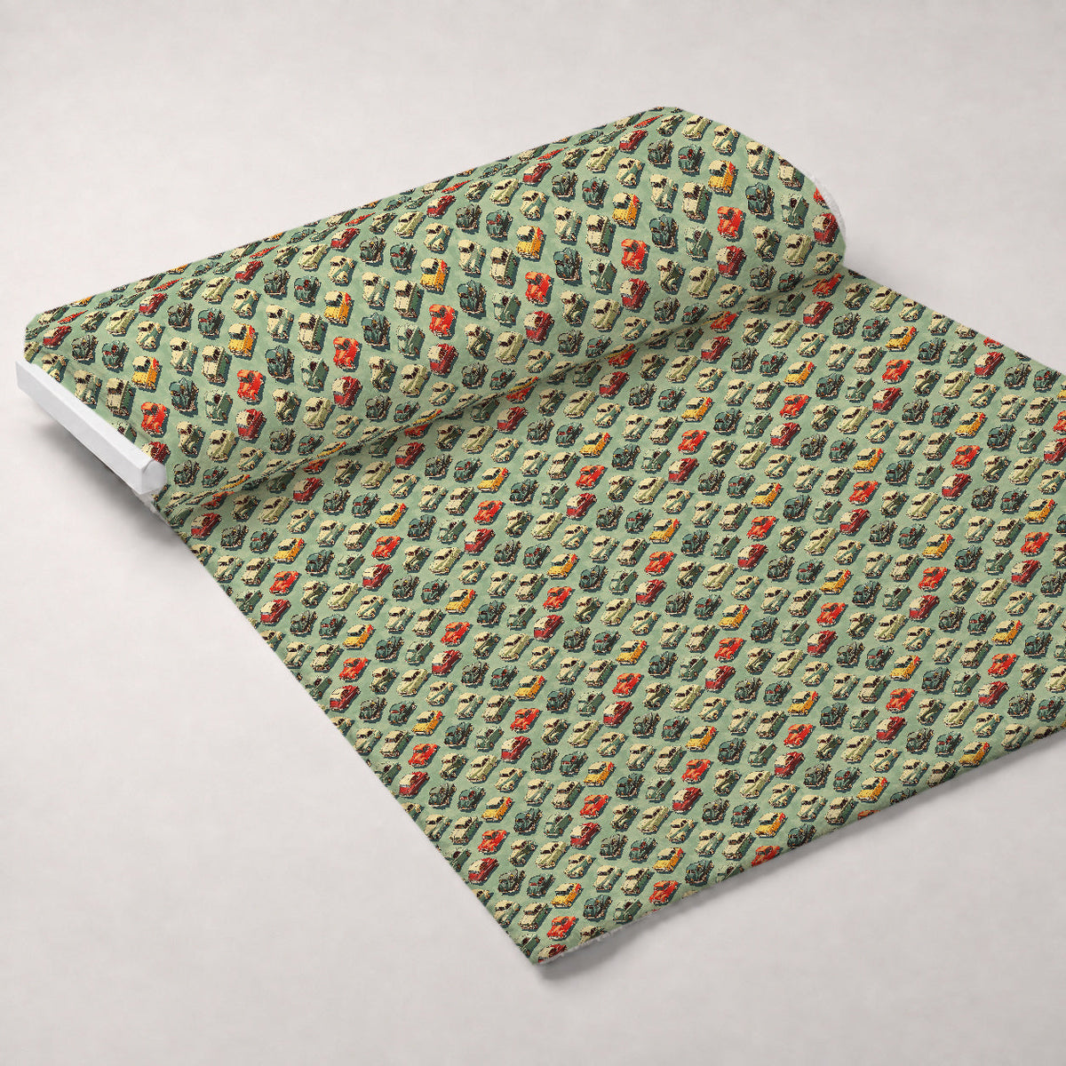 Retro Rides Pattern 7 Fleece Fabric — fleece fabric unrolled bolt preview (mv-fleece-v1:bolt)