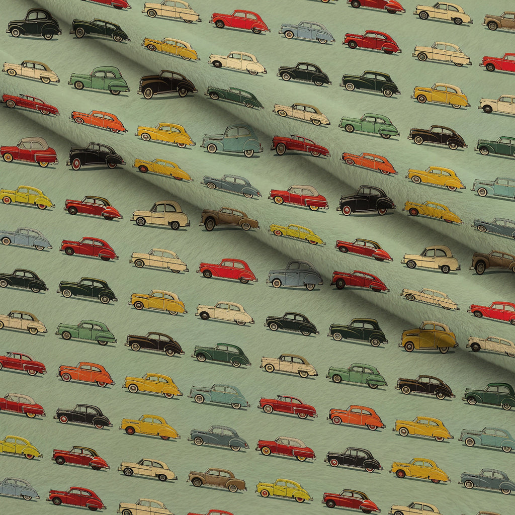 Retro Rides Pattern 8 Fleece Fabric — fleece fabric folded close-up preview (mv-fleece-v1:lying)