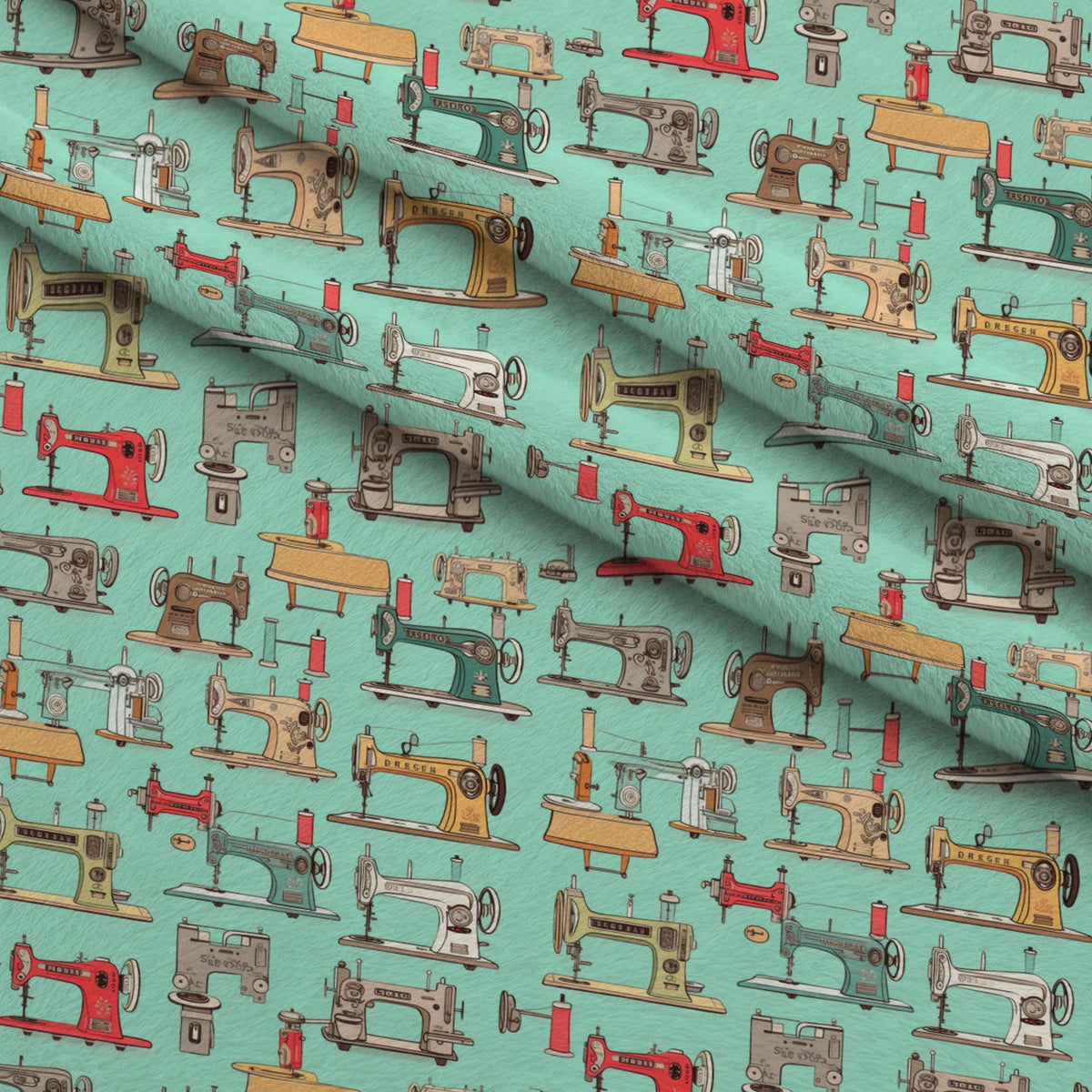Retro Stitchery Pattern 1 Fleece Fabric — fleece fabric folded close-up preview (mv-fleece-v1:lying)