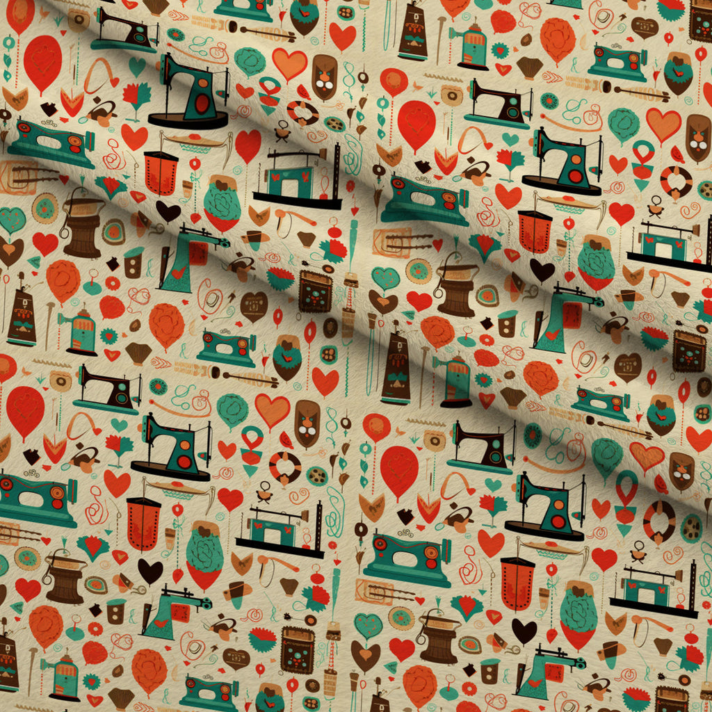 Retro Stitchery Pattern 2 Fleece Fabric — fleece fabric folded close-up preview (mv-fleece-v1:lying)