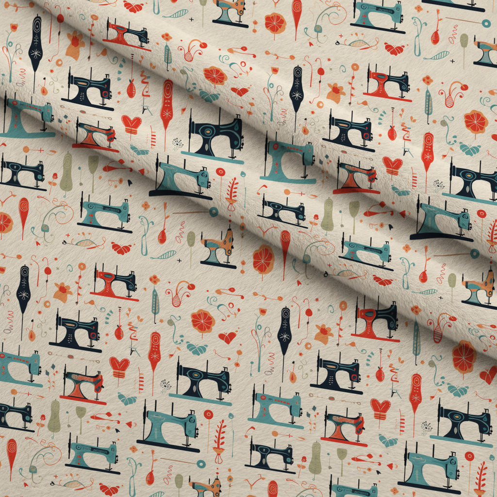 Retro Stitchery Pattern 4 Fleece Fabric — fleece fabric folded close-up preview (mv-fleece-v1:lying)
