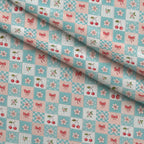Ribbon Orchard Pattern 1 Fleece Fabric — fleece fabric folded close-up preview (mv-fleece-v1:lying)