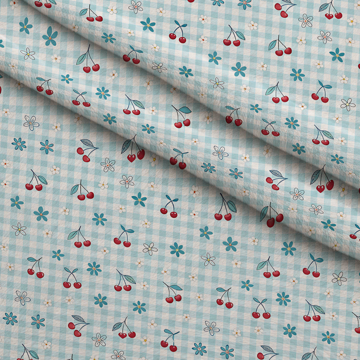 Ribbon Orchard Pattern 11 Fleece Fabric — fleece fabric folded close-up preview (mv-fleece-v1:lying)