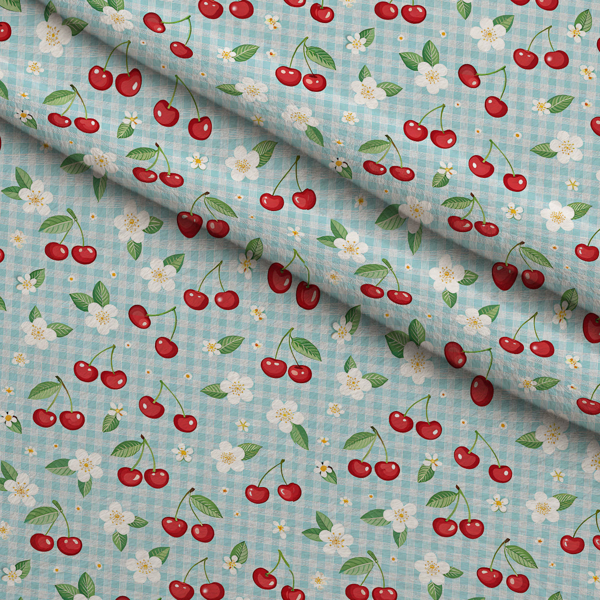 Ribbon Orchard Pattern 14 Fleece Fabric — fleece fabric folded close-up preview (mv-fleece-v1:lying)