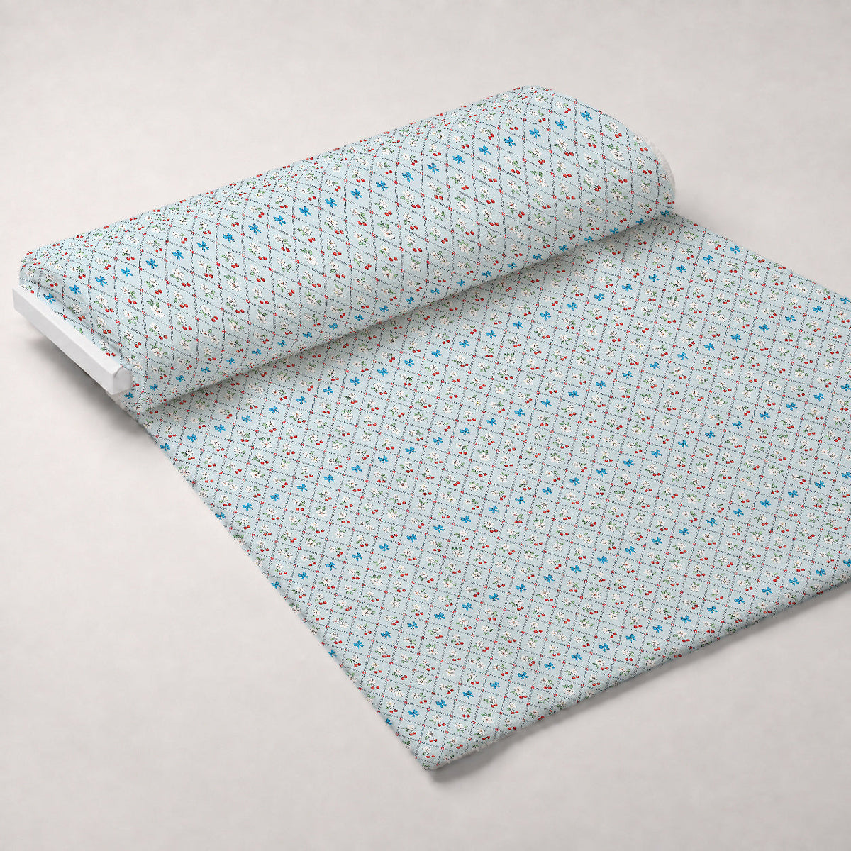 Ribbon Orchard Pattern 16 Fleece Fabric — fleece fabric unrolled bolt preview (mv-fleece-v1:bolt)