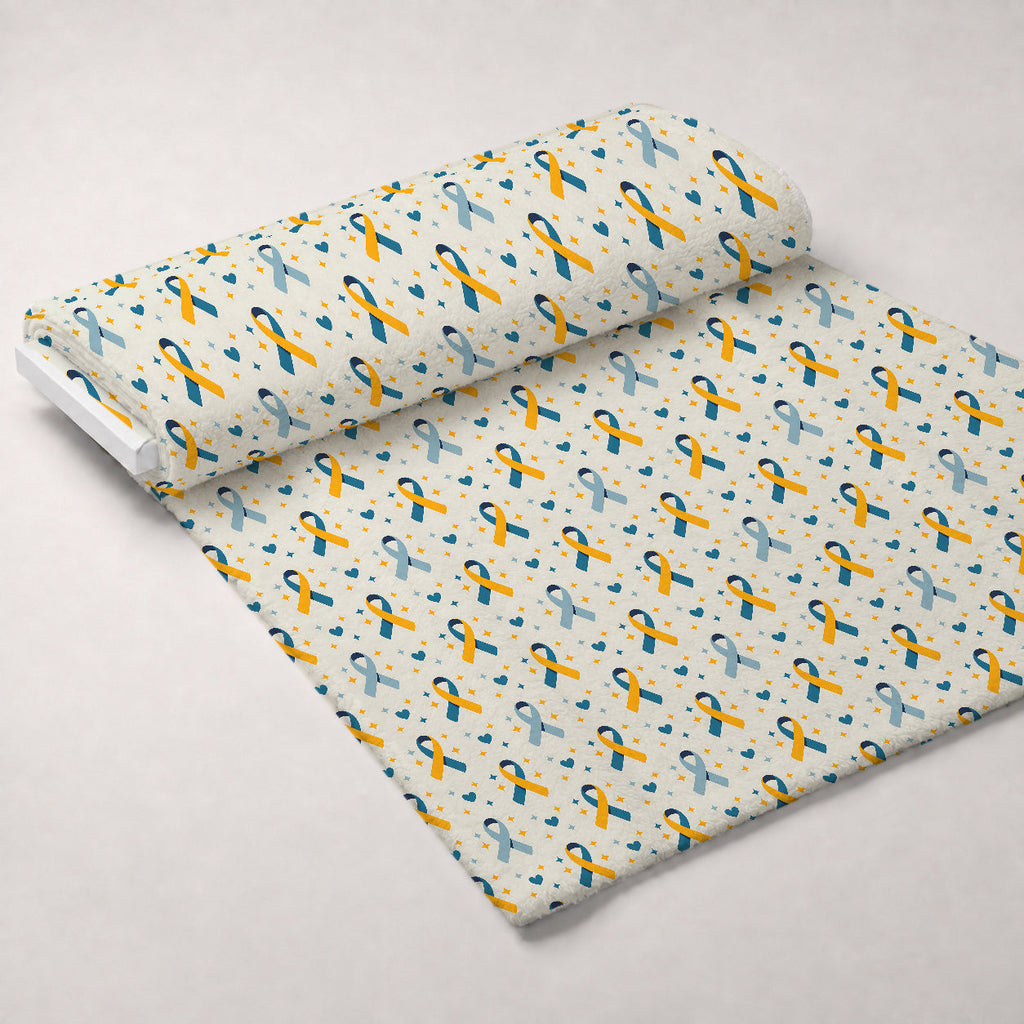 Ribbons of Hope Pattern 2 Fleece Fabric — fleece fabric unrolled bolt preview (mv-fleece-v1:bolt)