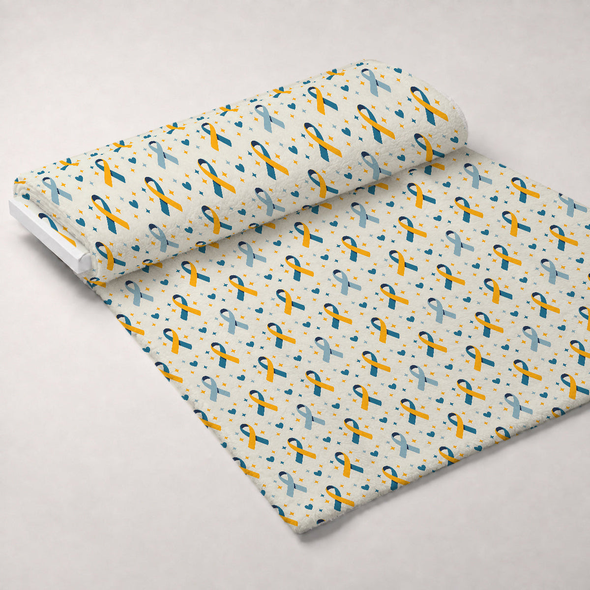 Ribbons of Hope Pattern 2 Fleece Fabric — fleece fabric unrolled bolt preview (mv-fleece-v1:bolt)