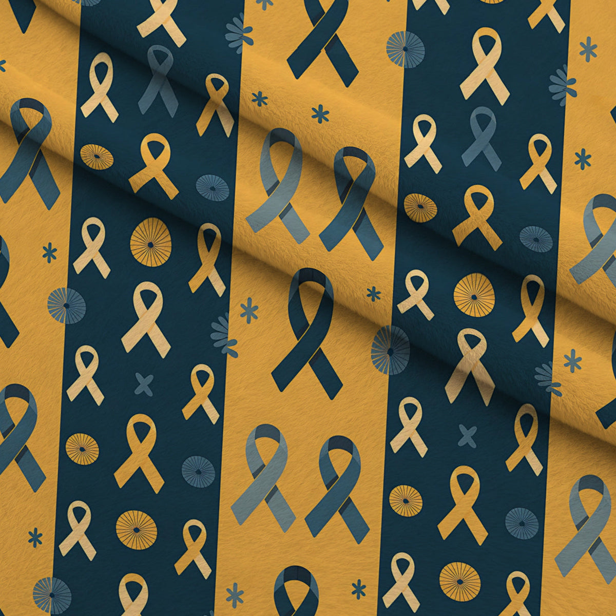 Ribbons of Hope Pattern 21 Fleece Fabric — fleece fabric folded close-up preview (mv-fleece-v1:lying)
