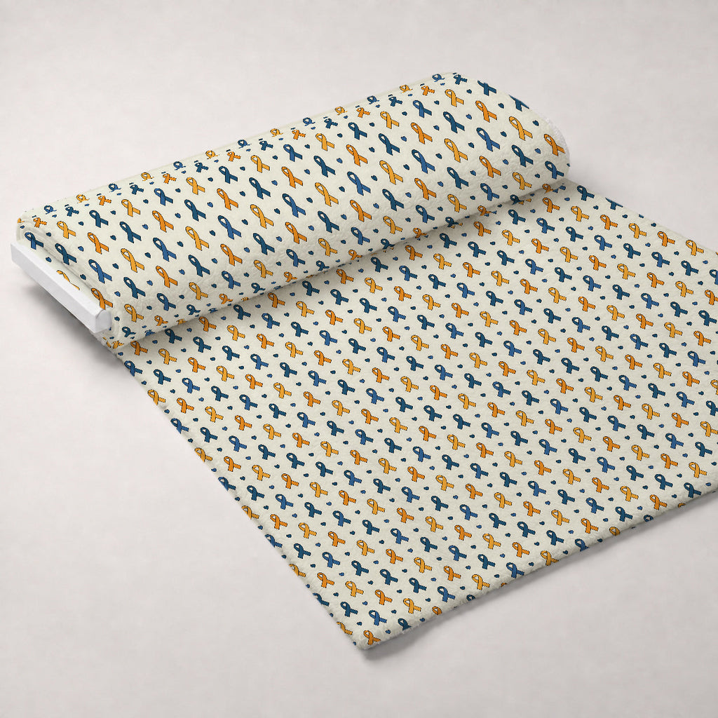 Ribbons of Hope Pattern 26 Fleece Fabric — fleece fabric unrolled bolt preview (mv-fleece-v1:bolt)