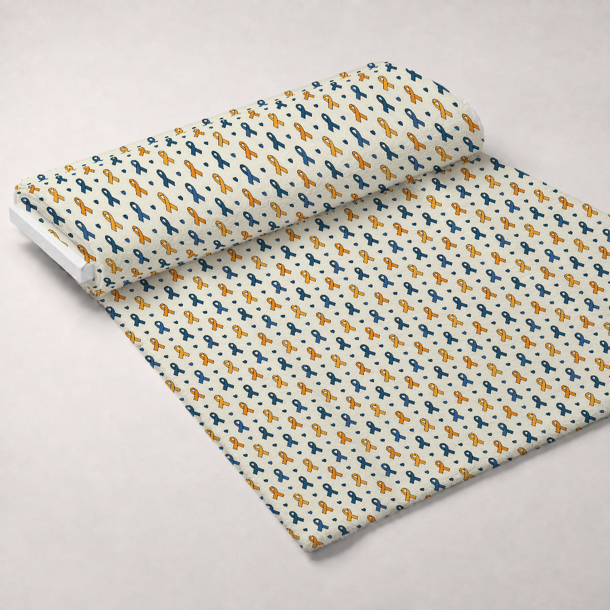 Ribbons of Hope Pattern 26 Fleece Fabric — fleece fabric unrolled bolt preview (mv-fleece-v1:bolt)