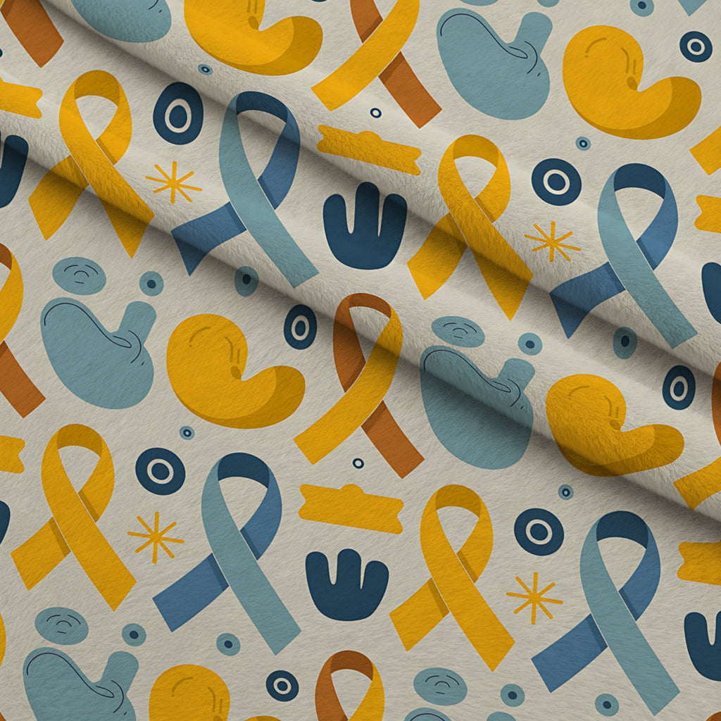 Ribbons of Hope Pattern 28 Fleece Fabric — fleece fabric folded close-up preview (mv-fleece-v1:lying)
