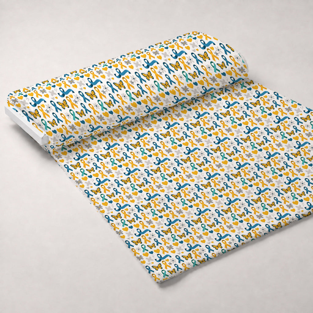 Ribbons of Hope Pattern 29 Fleece Fabric — fleece fabric unrolled bolt preview (mv-fleece-v1:bolt)