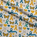 Ribbons of Hope Pattern 29 Fleece Fabric — fleece fabric folded close-up preview (mv-fleece-v1:lying)
