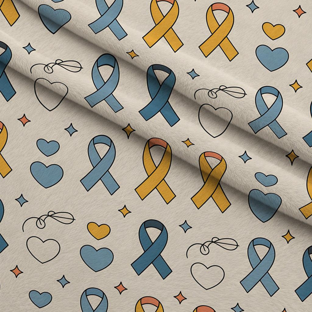 Ribbons of Hope Pattern 6 Fleece Fabric — fleece fabric folded close-up preview (mv-fleece-v1:lying)