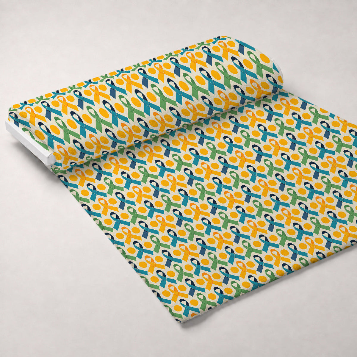 Ribbons of Hope Pattern 8 Fleece Fabric — fleece fabric unrolled bolt preview (mv-fleece-v1:bolt)