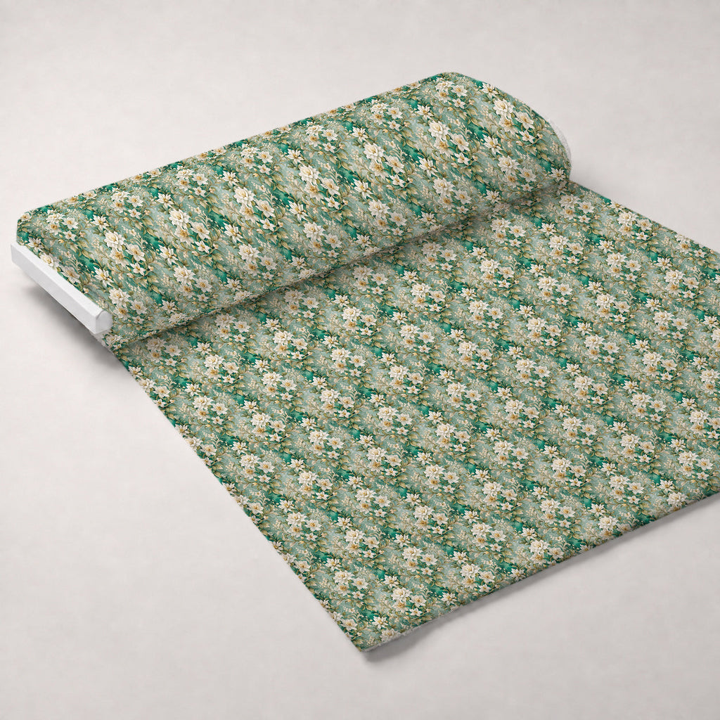 Rococo Blooms Pattern 102 Fleece Fabric — fleece fabric unrolled bolt preview (mv-fleece-v1:bolt)