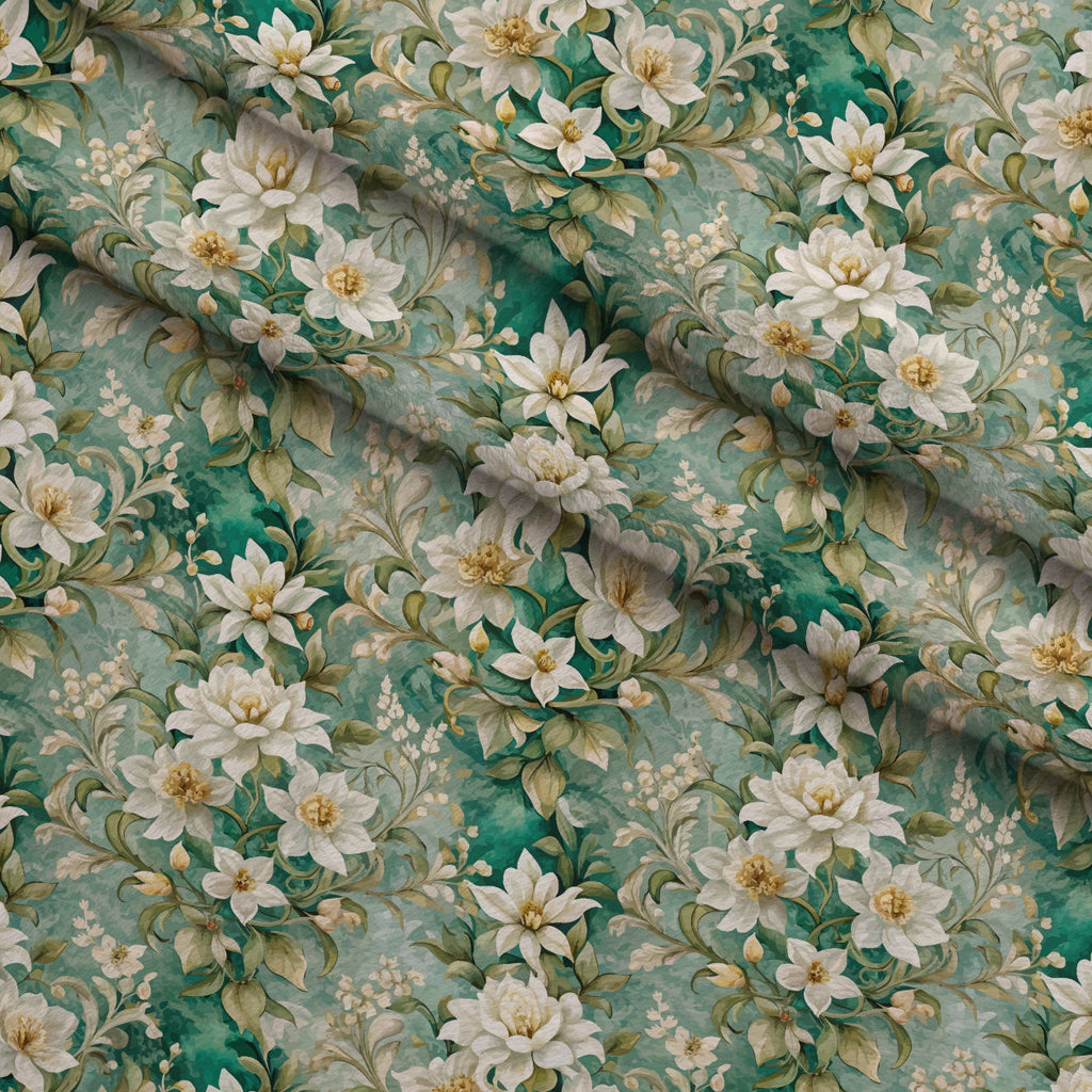 Rococo Blooms Pattern 102 Fleece Fabric — fleece fabric folded close-up preview (mv-fleece-v1:lying)