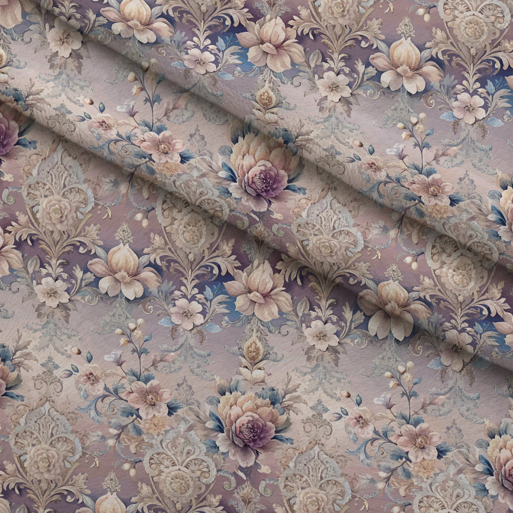Rococo Blooms Pattern 104 Fleece Fabric — fleece fabric folded close-up preview (mv-fleece-v1:lying)