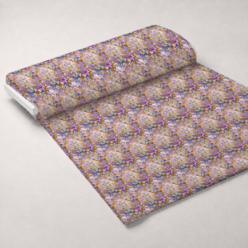 Rococo Blooms Pattern 106 Fleece Fabric — fleece fabric unrolled bolt preview (mv-fleece-v1:bolt)