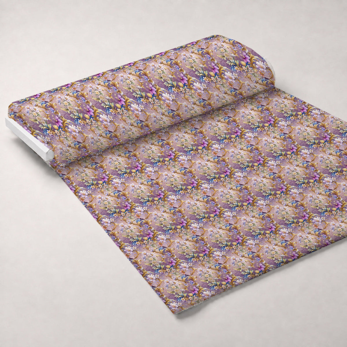 Rococo Blooms Pattern 106 Fleece Fabric — fleece fabric unrolled bolt preview (mv-fleece-v1:bolt)